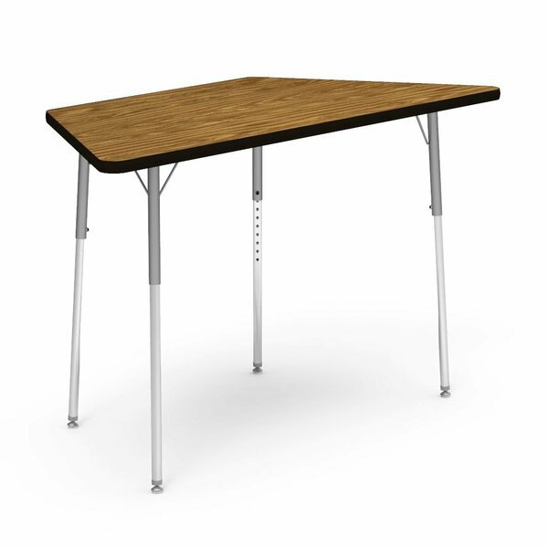 25.81 in. W X 60 in. L X 22-30 in. H, Medium Oak Top / Black Edge, Virco, Mfr#: 48TRAP60